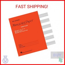 Wide Staff Manuscript Paper Red Cover  Music Composition Notebook with Six La