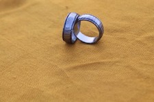 2 pc. Damascus steel finger ring valentines sibling gift 7/7.5 US STANDARD SIZE