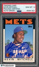 1986 Topps Traded Kevin Mitchell Rookie Autograph PSA/DNA 10 Auto #74T Mets