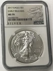 2017 $1 SAE 1oz .999 Silver American Eagle - Early Releases NGC MS70
