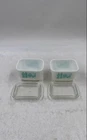 Pyrex White Amish Butterprint Refrigerator Dishes With Ribbed Lid Lot Of 2