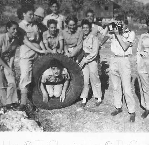 Vintage Photo 1956 Women Cadets Training Tire Exercise Camera