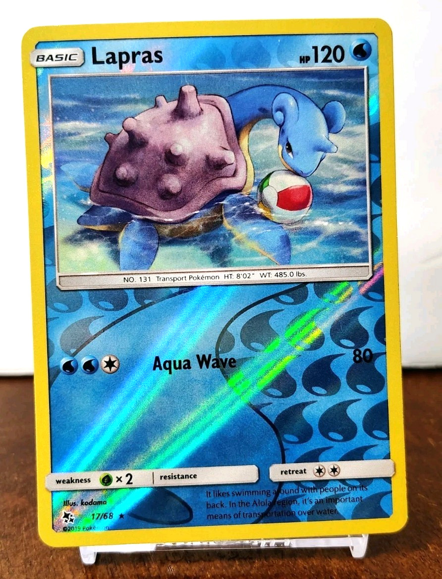 POKEMON LAPRAS 17/68 REVERSE HOLO RARE HIDDEN FATES LP