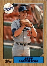1987 Topps #266 Jeff Hamilton Rookie - Los Angeles Dodgers Baseball Card. rookie card picture