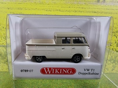 1:87 Wiking 0789 07 VW T1 Doppelkabine olivgrau perlweiß OVP / B09