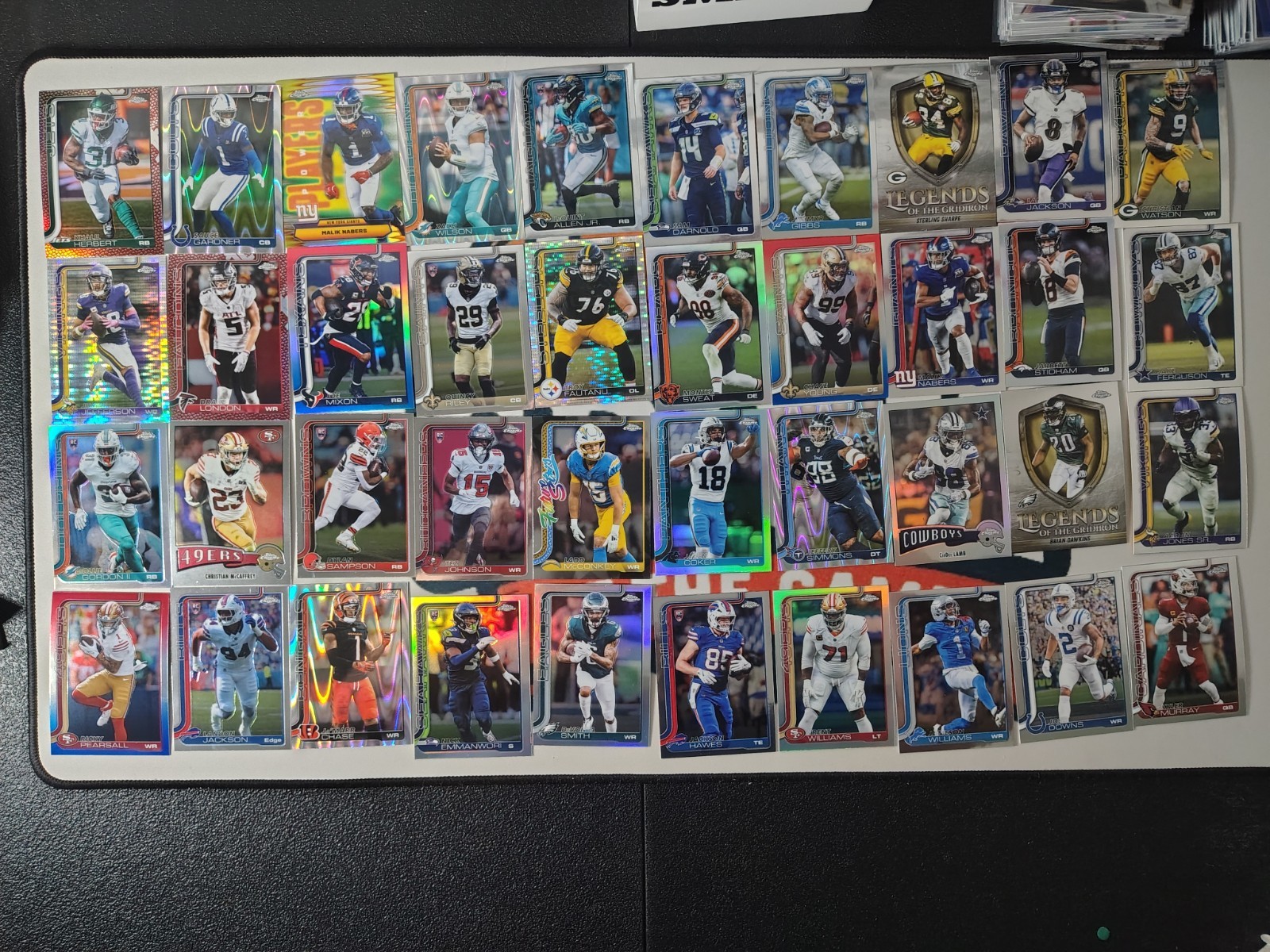 2025 Topps Chrome Football Refractor & Rookie Lot - 40 Cards - Vets & Rookies