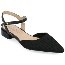 Journee Collection Women's Ansley Medium and Wide Width Flats, Black Size 9.5 M