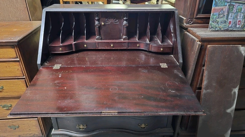 Secretary Desk 1940 - Estilo Chippendale - Caoba - Recogida cerca de Nueva York Foto 4 de 4