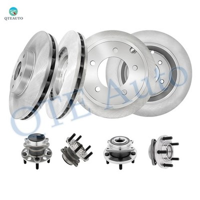 Set of 8 Front 294mm-Rear 262mm Brake Rotors-Wheel Hub For 2009 Dodge Caliber