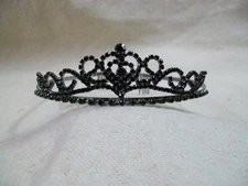Small Black Gothic Mini Tiara Ballerina Evil Queen Wicked Princess Vampire Raven