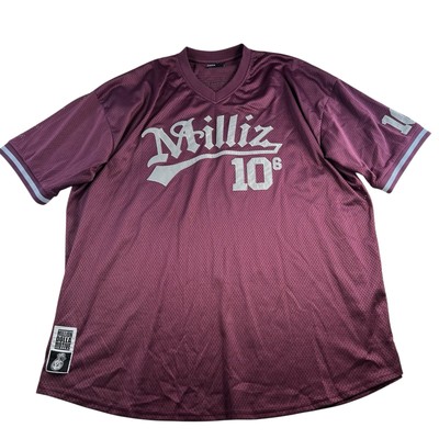 MILLIZ 5XL Maroon Jersey Million Dolla Motive Men s Streetwear Grunge Retro