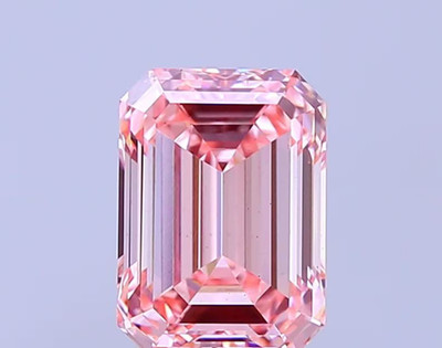 Natural Earth Mined Diamond 1.05 cts emerald PINK Brilliant VVS1 CERTIFIEd 7 mm