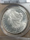 PCGS MS62 1887 S MORGAN DOLLAR BEAUTIFUL  BLAST WHITE