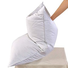 2 Pack Goose Feather Bed Pillow - 600 Thread Count King Size (Pack of 2) White