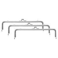 3X Metall-GeldböRsenrahmen, 20Cm Rechteck-Kussverschlussrahmen GepräGt (Silber)