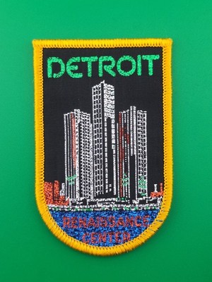 Detroit Skyline Glitter Travel Souvenir Patch