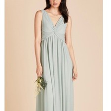Birdy Grey Womens Bridesmaid Maxi Dress Size S Grey Sage Formal Wedding Guest