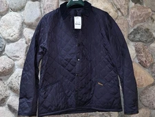 Barbour Heritage Liddesdale Quilted Jacket Coat Navy Blue New UK Size Large L