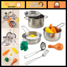Deluxe Kids Cookware Set with Food - Pretend Play Kitchen Toy, Gift for Ages 3 
