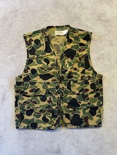 Vintage 80s 90s SafTBak Duck Camo Hunting Vest L USA Made Utility Pockets 70s