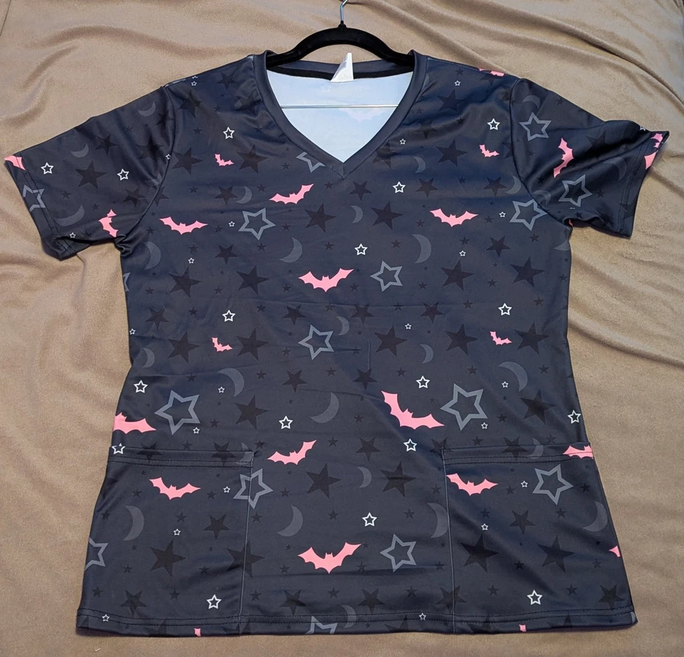 Scrub Tops-Batz About It (x3) Charcoal/Multicolor Pack - Image 4 of 4