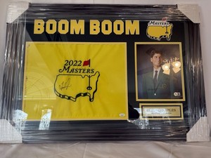 Fred Couples Dual Signed 2022 Masters Golf Flag and 8x10 JSA-Beckett COA 20x30 