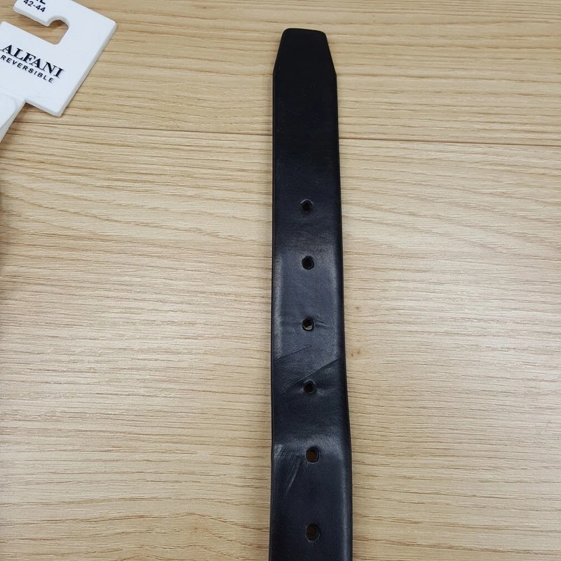 ALFANI Cinturón Hombre Talla XL 42 44 Negro Blanco Reversible Imitación Cuero Vestido Moderno Foto 4 de 4