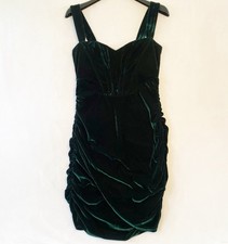 LULUS Opulent Mood Emerald Velvet Bustier Mini Dress Size Small EUC