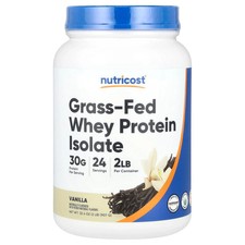 1 X Nutricost, Grass-Fed Whey Protein Isolate, Vanilla, 2 lb (907 g)