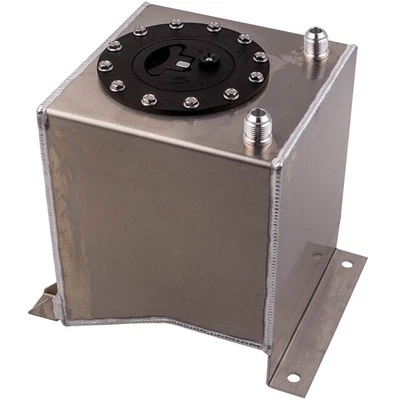 Universal 10L Fuel Cell Tank Mirror Polished Racing Lightweight Aluminum NEW - Photo 1/4