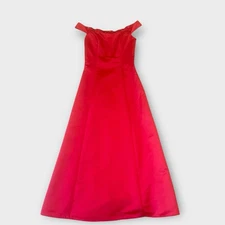 Vintage Scott McClintock Jessica Red Satin Maxi Prom Dress SZ 8 Holiday Formal