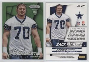 2014 Panini Prizm Green Prizm Zack Martin #297 Rookie RC