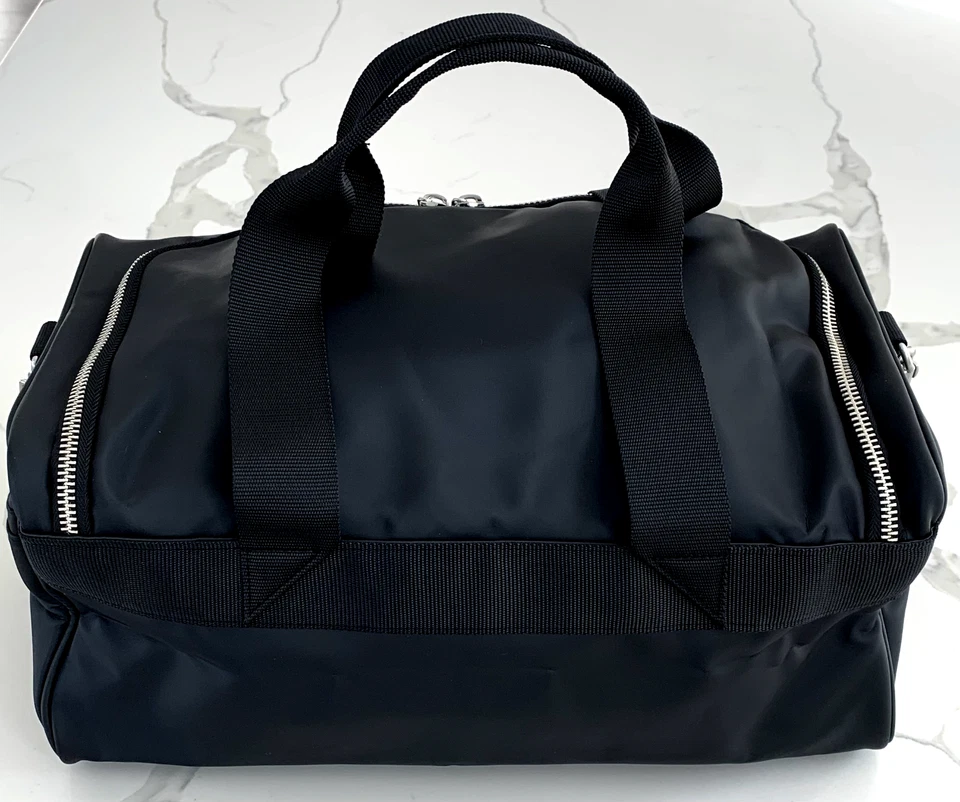 Versace Fragrances Black Duffle with Silver Tone Zipper Travel Overnight Bag New - Image 4 of 4