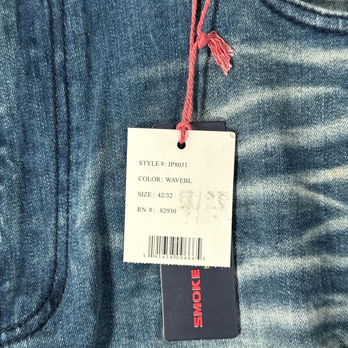 ダック NEW Smoke Rise Jeans 42x32 Slim Fit Blue Tapered Light Wash
