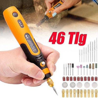 46 Tlg 3.6V Dremel Multifunktionswerkzeug USB Akku für Mehrzweck Drehwerkzeug DE