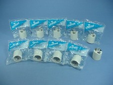 10 Leviton Medium Porcelain Lamp Holders Pan Light Socket 1/8" IPS Hickey 3152-8