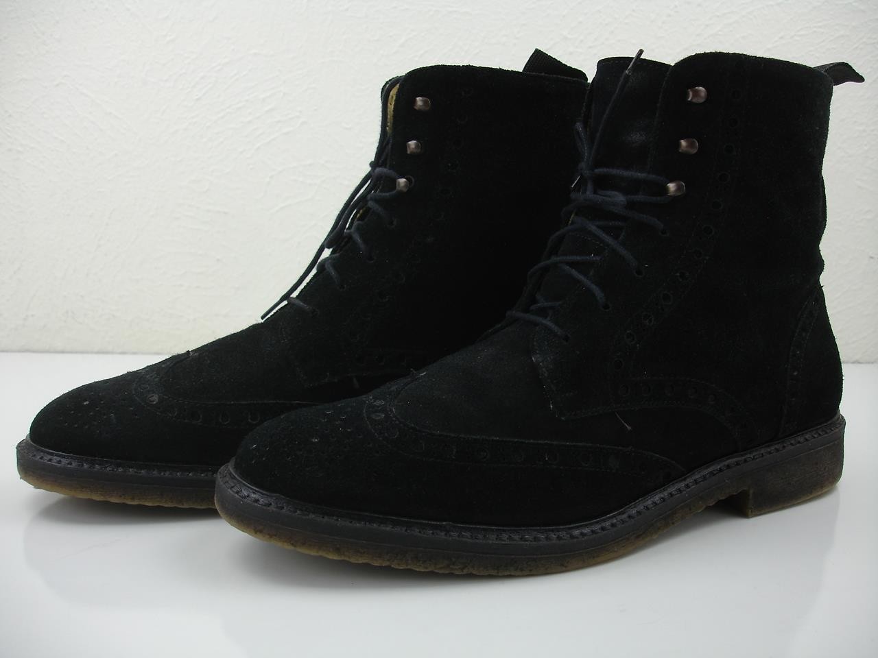 SAOLA Stivaletti chukka JOHN BAKERY uomo 10 43 neri pelle scamosciata suola crepe punta alare