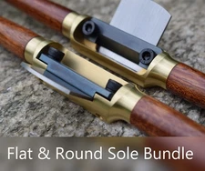 Handmade Brass Spokeshaves - Round & Flat Sole Bundle - Made in USA