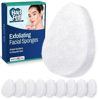 HartFelt [10 Pack] Regular Exfoliating Facial Sponge for Face - Daily Cleansi...