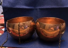 2 Copper Planters With Chains 