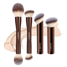 4 PCS Foundation Makeup Brush Set Double-Ended Kabuki Contour Brush for Liquid P