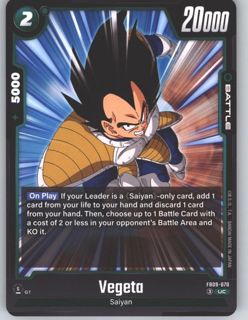 Vegeta - FB09-070 FB09-070 UC Dual Evolution Dragon Ball Super Near Mint