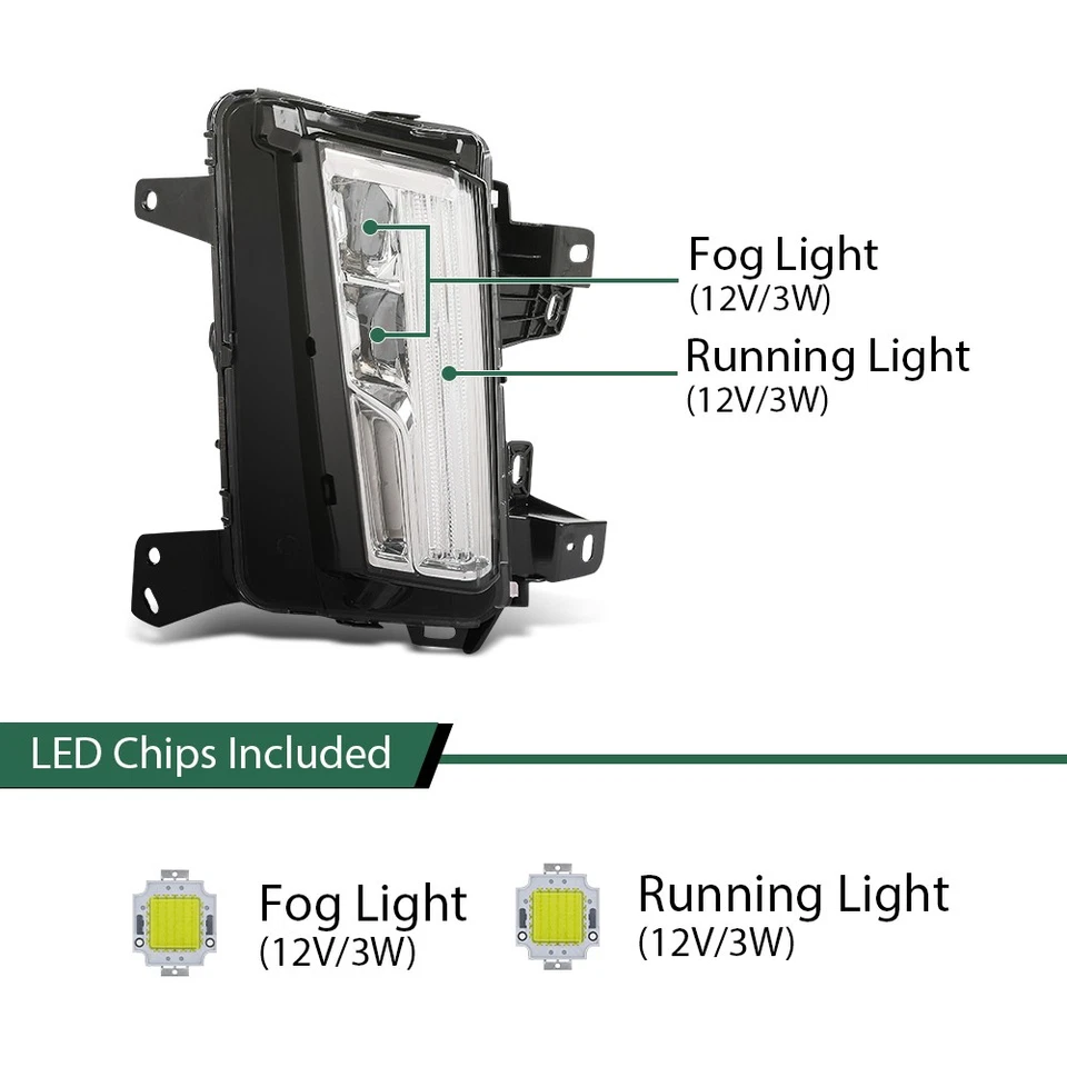 Luz antiniebla izquierda+derecha apta para Cadillac XT5 2017-2020 LED DRL Foto 3 de 4