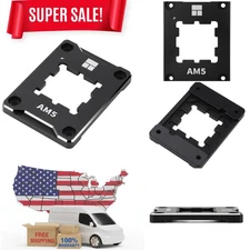 Black Aluminum CPU Contact Frame for AM5 - Anti-Warping, User-Friendly Setup