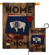 State Wyoming Home Sweet Garden Flag Americana States Gift Yard House Banner