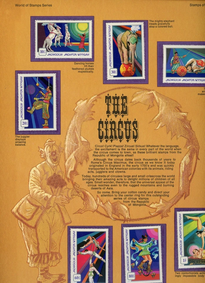 Sociedad Comercial Postal Mundo de Estampillas Estampillas Las Estampillas de Circo de Mongolia Foto 2 de 3
