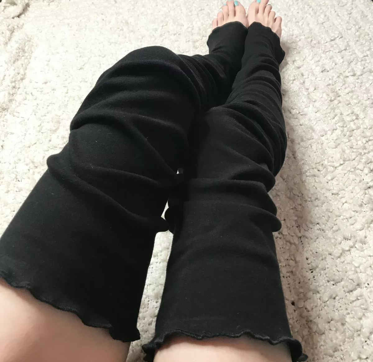 Black thigh top high boot covers