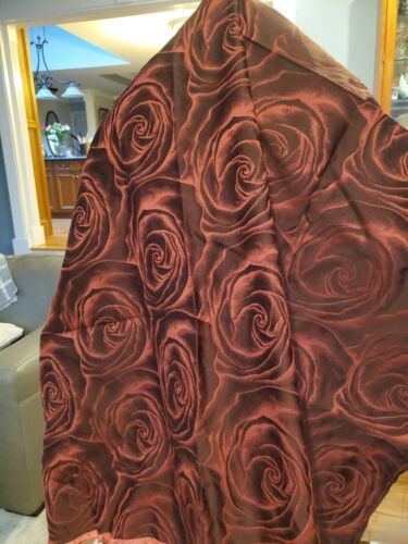 DUPIONI Blend Fabric Unused 48"L X 57W Rose Flower Rust Textured#3 - Picture 1 of 6