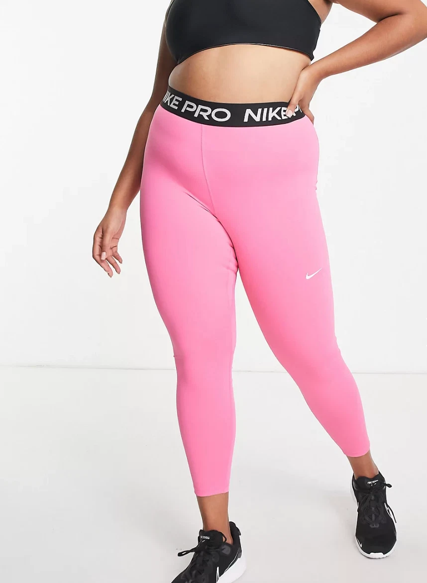 Nike Pro Women Plus 365 7/8 Leggings - Pink, 2X