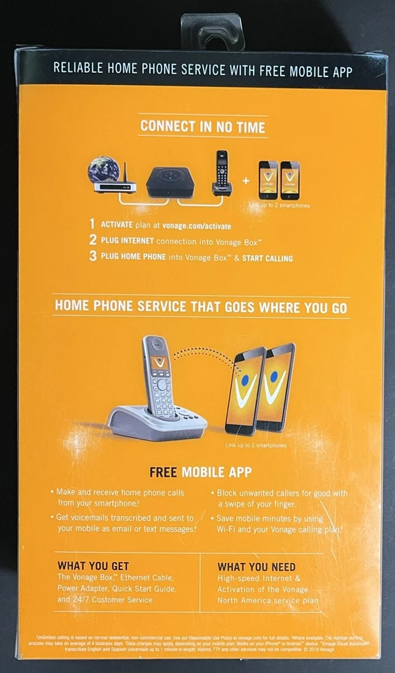 Vonage Home Phone Service HT802-VD VoIP Device - Missing Ethernet Cable - Image 4 of 4